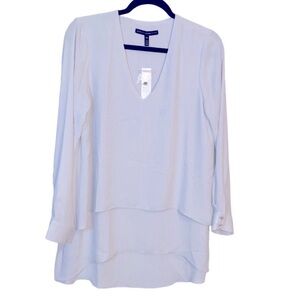 NWT White House Black Market Gray Blouse Size: MP